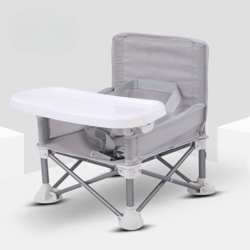 Portable Booster High Chair – Foldable Aluminum Seat with Tray & Travel Bag