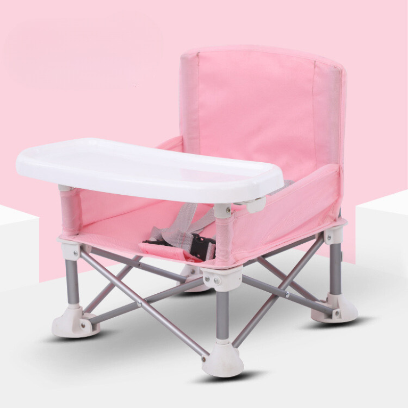 Portable Booster High Chair – Foldable Aluminum Seat with Tray & Travel Bag