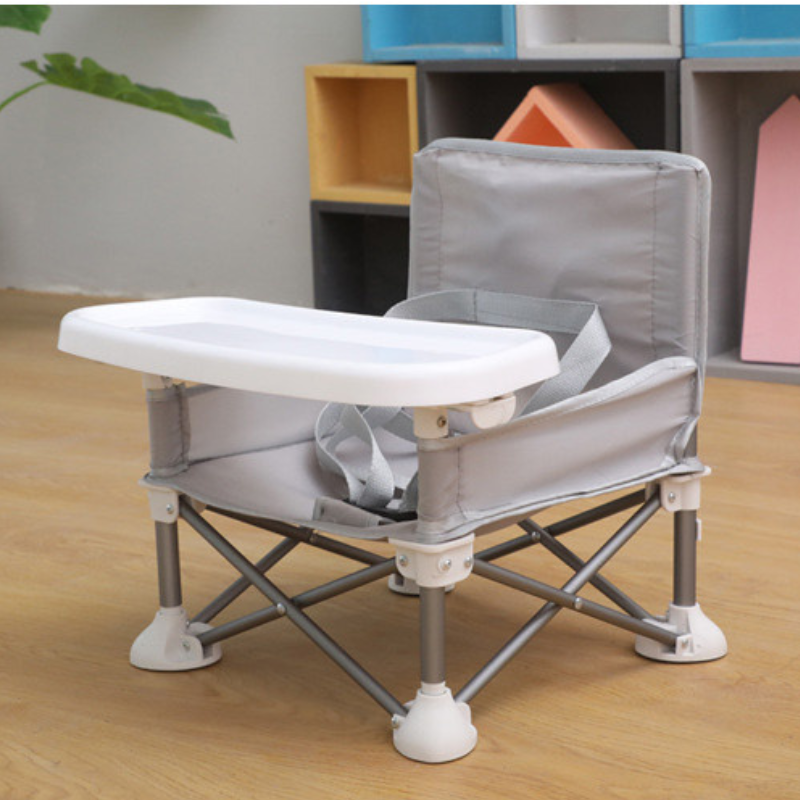 Portable Booster High Chair – Foldable Aluminum Seat with Tray & Travel Bag