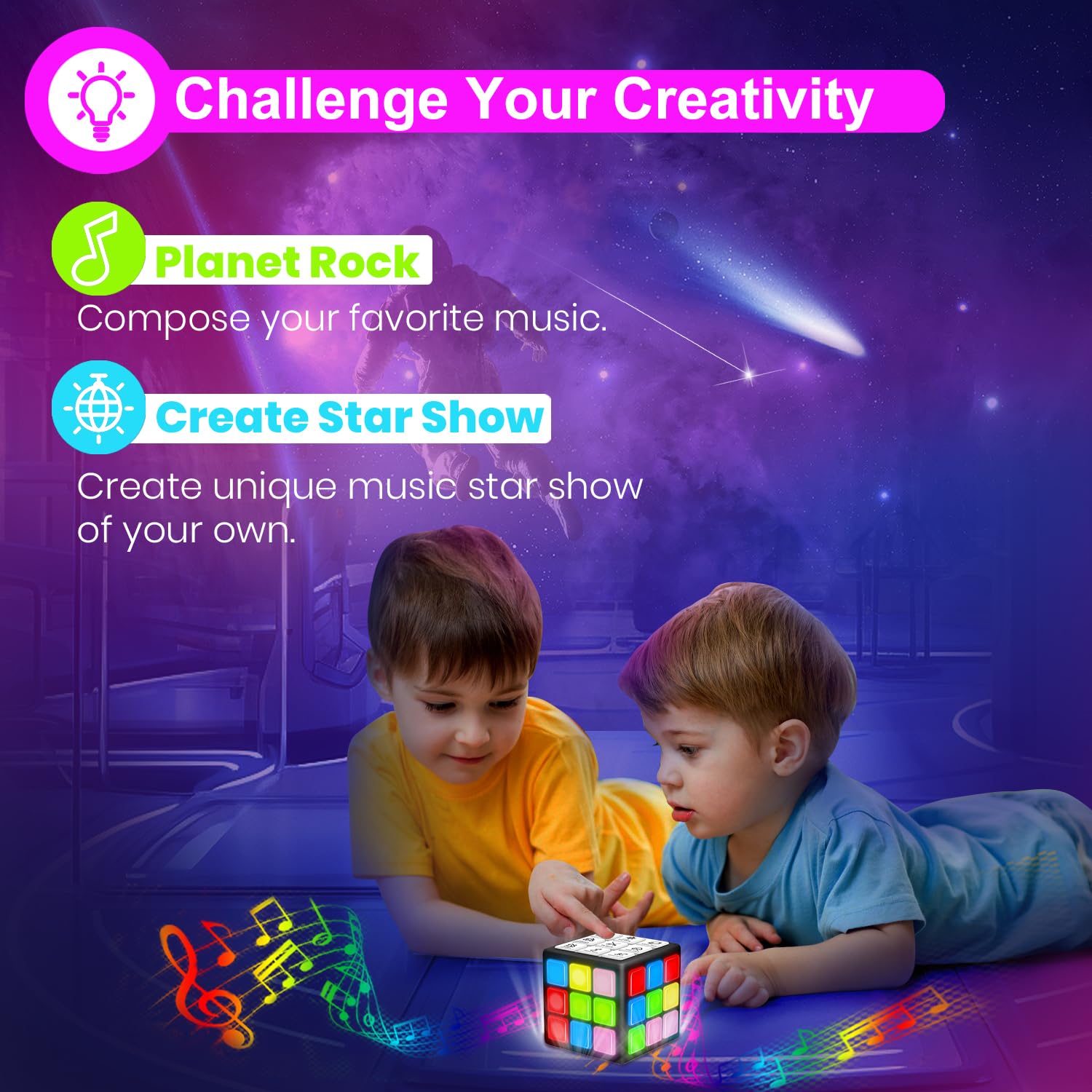 Rechargeable Handheld Cube, 15 Brain & Memory Games with Score Screen